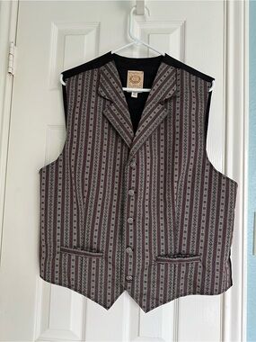 Vintage WAH Maker Vest Cowboy Frontier Clothing Made In USA Sz XL